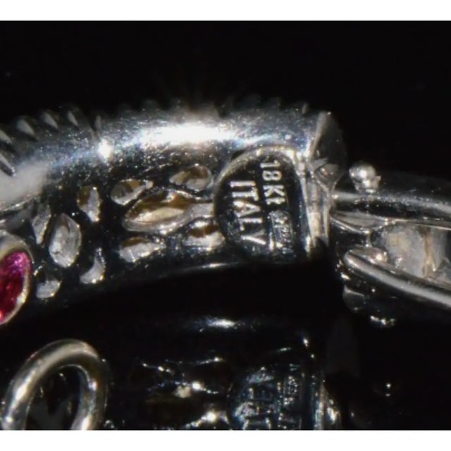 Early 21st Century Authentic Roberto Coin Natural 0.30Cts Diamond Appassionata 18k White Gold Huggie Hoop Earrings, A Pair For Sale - Image 5 of 17