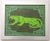 A panther or leopard silhouette in shades of army , forest, lime greens with a Chinese border. Art Deco, Abstract,...