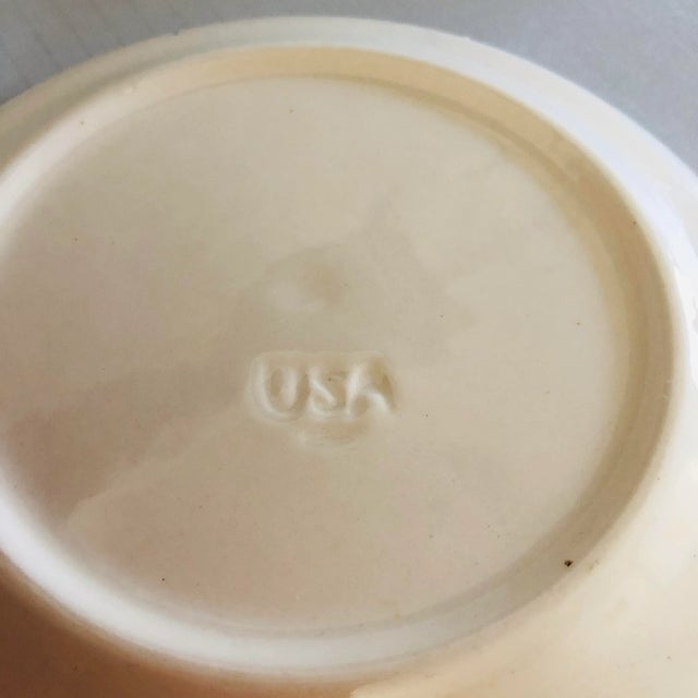 1960s Midcentury Floral Design Stoneware Plates S/7 For Sale - Image 5 of 6