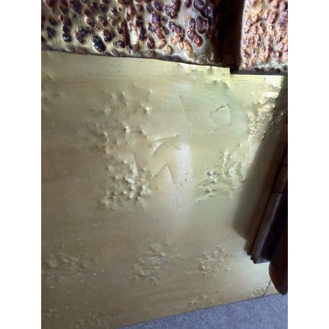 Vintage 1970s Stephen Chun Brutalist Mixed Metal Wall Sculpture Mid Century Modern For Sale - Image 17 of 18