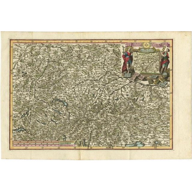 Antique Map of the Jesuit Province of Bavaria, 1700 For Sale