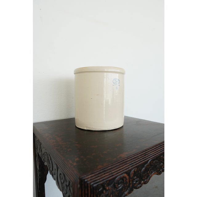 1940s Vintage Love Field Potteries Dallas Texas Stoneware Crock No. 6 For Sale - Image 5 of 14