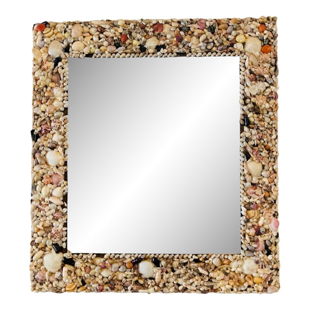 Vintage Hand Made Shell Mirror For Sale