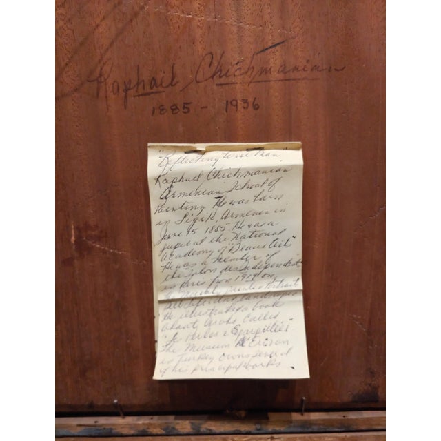 1900s Raphaël Chichmanian Portrait of an Islamic Patriarch Armenian Oil Painting For Sale - Image 9 of 10