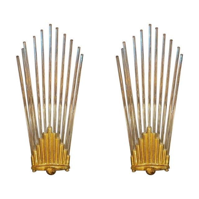 Glass Wall Lights by Gaetano Sciolari, 1980s, Set of 2 For Sale - Image 11 of 11