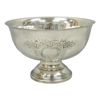 Vintage Leonard Victorian Silver Plated Punch Bowl Champagne Chiller Ice Bucket For Sale