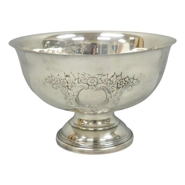 Vintage Leonard Victorian Silver Plated Punch Bowl Champagne Chiller Ice Bucket For Sale