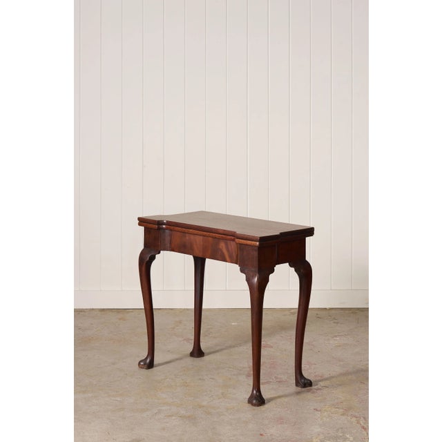 English 18th Century George I Mahogany Club Footed Game Table With Suede Interior For Sale - Image 3 of 10