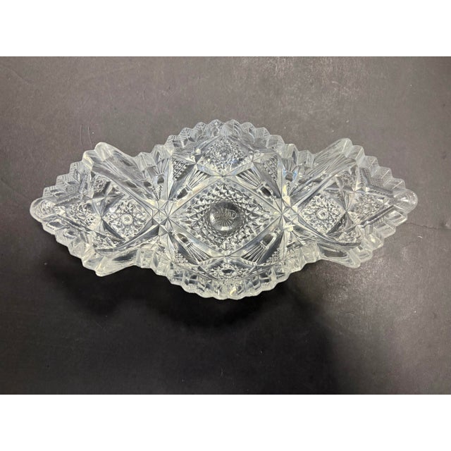 A finely detailed Early American Pattern Glass (EAPG) celery dish dating to the turn of the 20th century. This pressed...