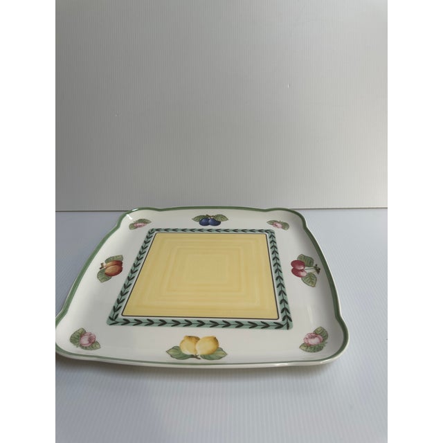 Ceramic 1950s Villeroy & Boch Serving 11.7"x 11.7" Platter "French Garden" Pattern Made in Germany For Sale - Image 7 of 11