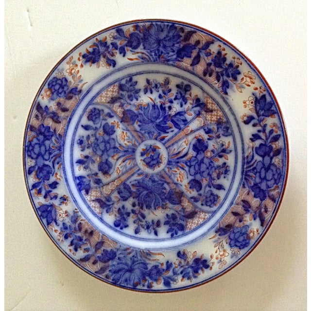 Mid-Century Modern 19th C Wedgwood Flow Blue Plates - Pair For Sale - Image 3 of 6