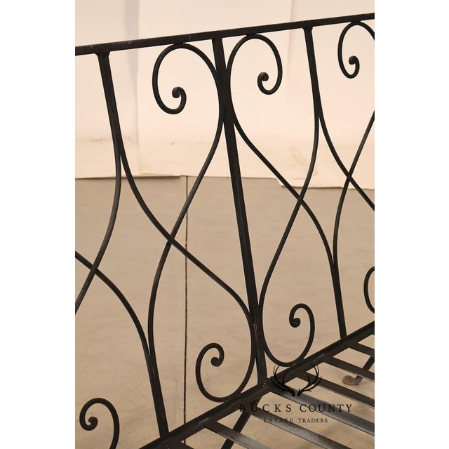 Vintage Wrought Iron Scrollwork Garden Bench For Sale - Image 18 of 18