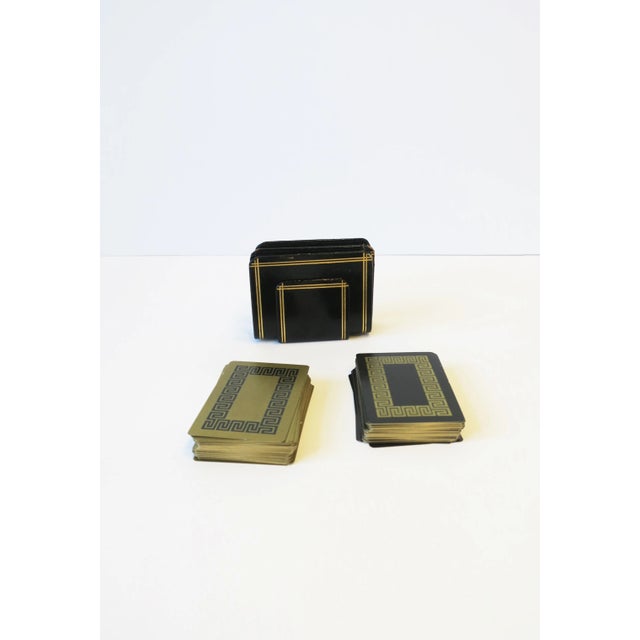 Grand Tour Vintage Playing Cards in Black and Gold With Greek Key Design For Sale - Image 3 of 13