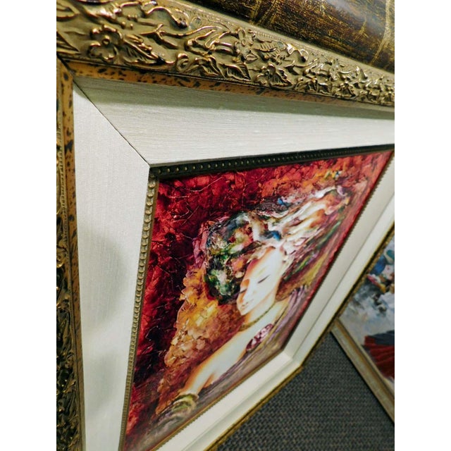 Ruby Red Alexandru Darida Original Painting "Florentine Nights" Hand Signed For Sale - Image 8 of 11