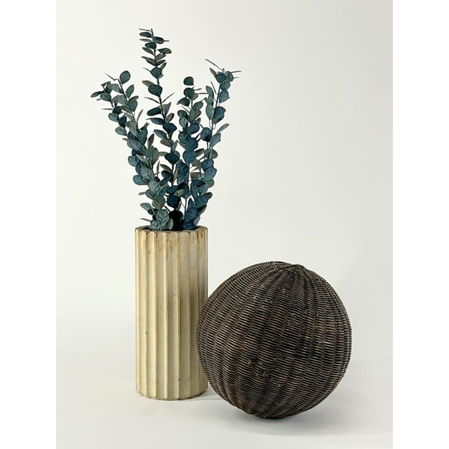 Wood Large Vintage Decorative Wicker Ball For Sale - Image 7 of 9