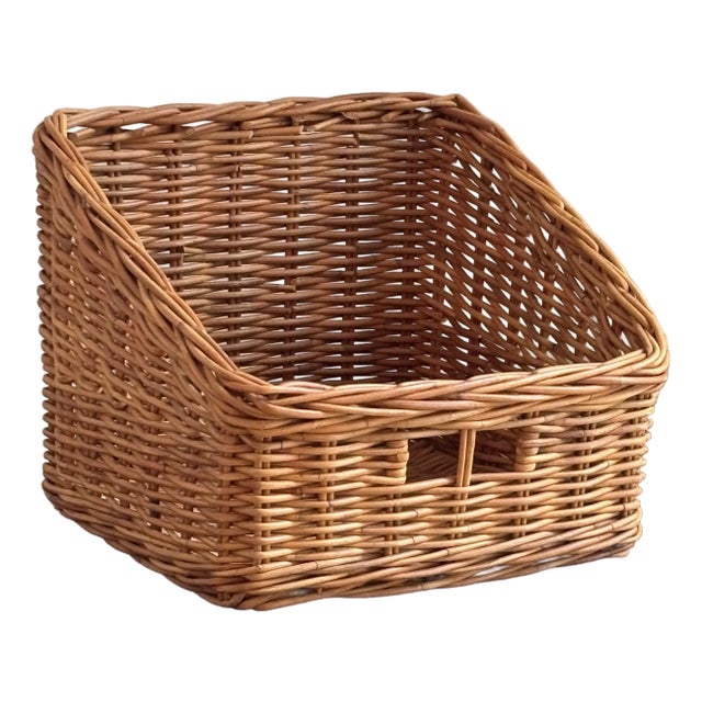 Vintage French-Style Tapered Storage Basket For Sale