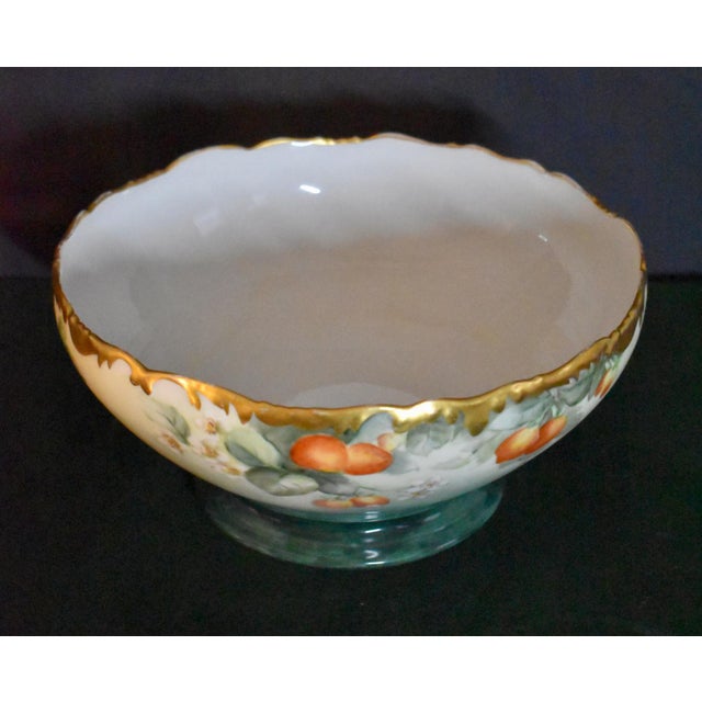 Antique T&v Limoges France Porcelain Bowl Hand Painted Strawberries Gold 1907 For Sale - Image 14 of 18