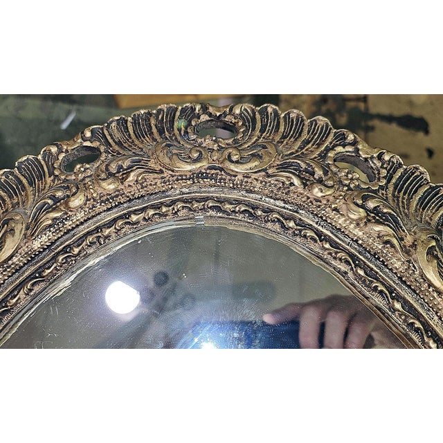 Traditional Antique Gilt Oval Mirror For Sale - Image 3 of 6