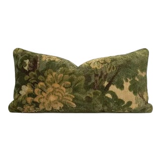 Marly and Mohair Forest Greens Lumbar Pillow For Sale