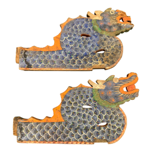 Pair of 19th Century Korean Dragon Form Roof Eaves, Joseon Dynasty