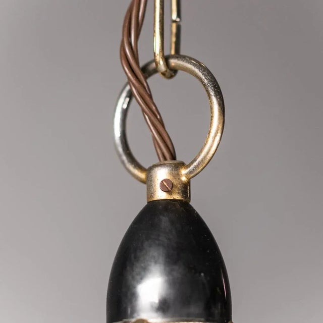 Vintage Metal & Brass Chandelier, 1970s For Sale - Image 9 of 14