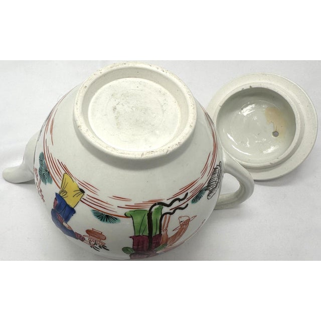 Antique 18th C. First Period Worcester Mandarin Pattern Teapot For Sale - Image 14 of 17