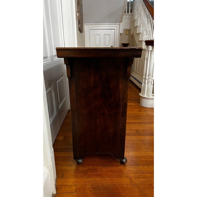 Brass 1990s Vintage Bernhardt Chinoiserie Style Burlwood Dry Bar Server For Sale - Image 8 of 9