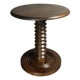 Mid-Century French Brutalist Turned Wood Winepress Side Table in the style of Charles Dudouyt, 1950s For Sale