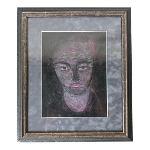 1990’s Vintage Expressionist Man Portrait – Acrylic on Board Painting