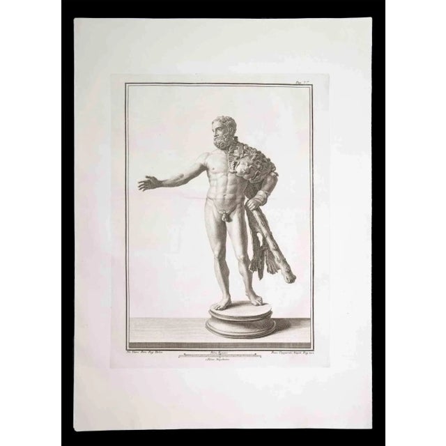 Ancient roman statues, from the series "antiquities of herculaneum", is an original etching on paper realized by...