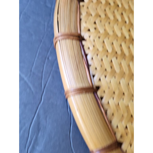 Victorian Mid 20th Century Handwoven Bamboo Wicker Rug Beater For Sale - Image 3 of 16