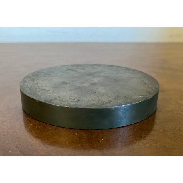 Mid-Century Modern Bronze Wine Bottle Coaster For Sale - Image 9 of 11