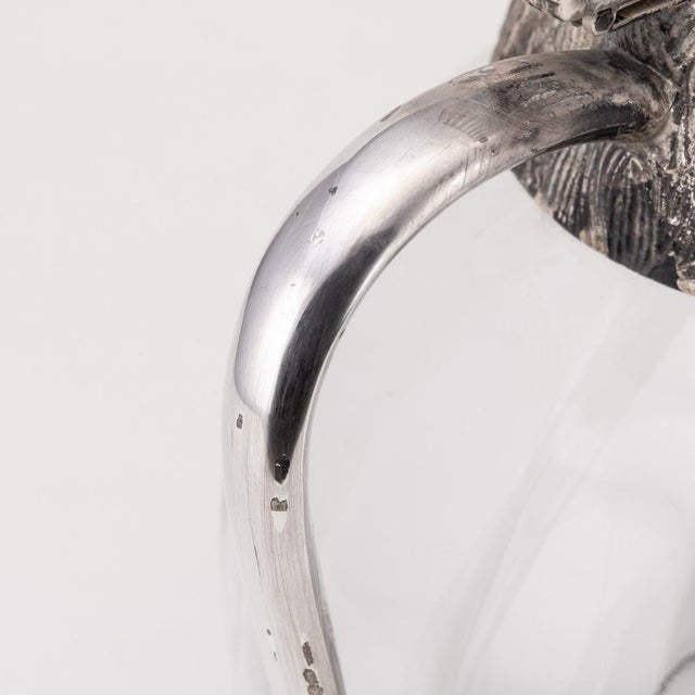 Vintage Glass Jug with Silver-Plated Boar Head from Valenti, 1970s For Sale - Image 14 of 18