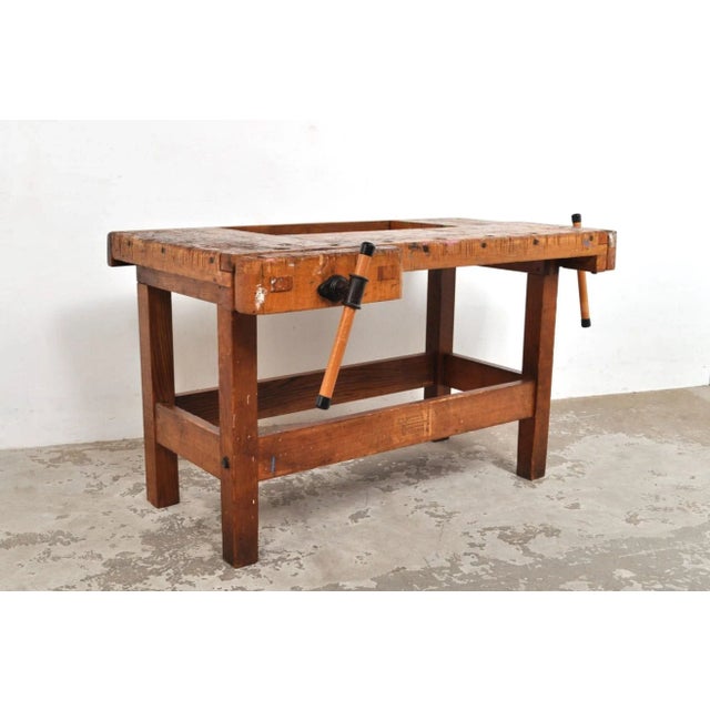 1950s Vintage Carpenters Workbench in Beech from Nooitgedagt, 1950s For Sale - Image 5 of 13
