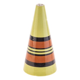 Hand-Painted Conical Ceramic Pottery Shaker by Clarice Cliff For Sale