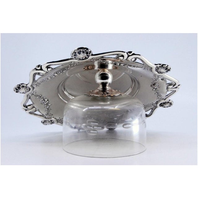 Butter Dish in Cut Silver and Lid with Cut Glass Knob For Sale - Image 6 of 8