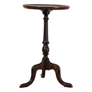 Antique English Mahogany Wine Table With Center Circle (C. 1920) For Sale