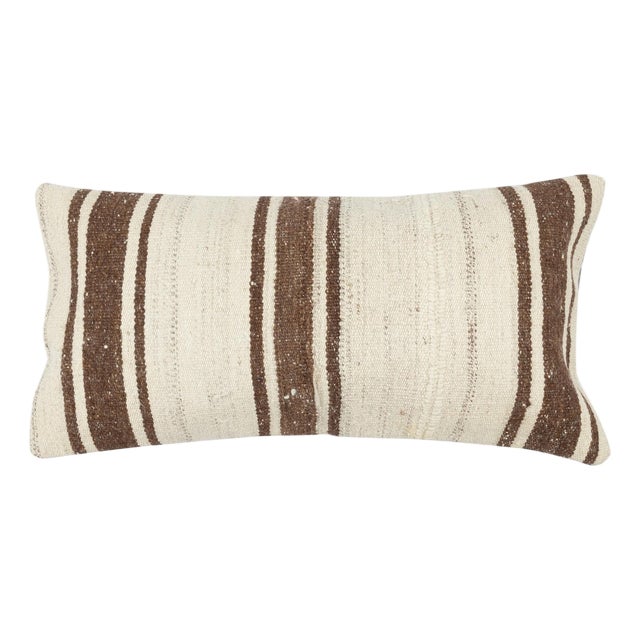 12"x24" Vintage Kilim Lumbar Pillow Cover. Cushion Cover. Hemp Throw Pillow For Sale
