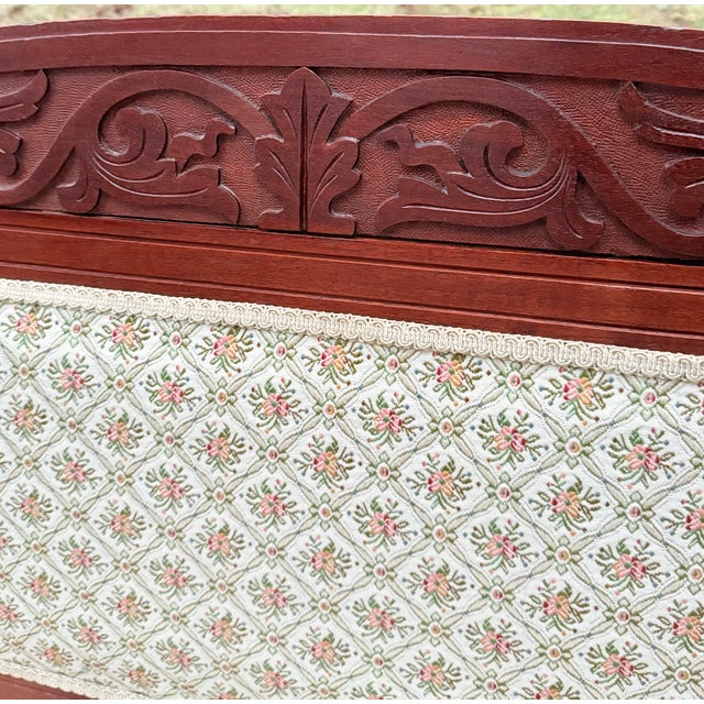 Late 19th Century Late 19th Century Carved Victorian / Eastlake Settee For Sale - Image 5 of 7