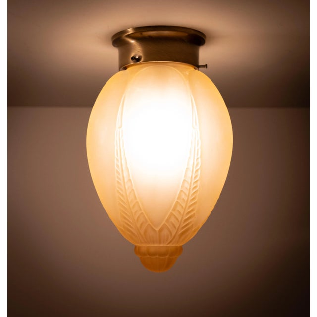 Glass Art Deco Style Pendant Lamps, Germany, 2000, Set of 2 For Sale - Image 7 of 8