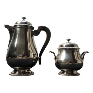 Gallia Silver Plated Coffee Pot and Sugar Bowl from Christofle, 1960s, Set of 2 For Sale