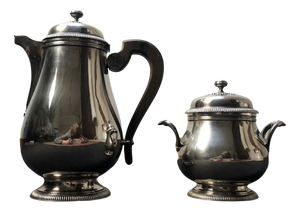 Gallia Silver Plated Coffee Pot and Sugar Bowl from Christofle, 1960s, Set of 2
