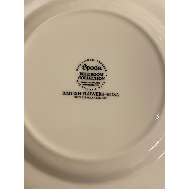 Spode Contemporary Spode Blue Room Collection, British Flowers Rosa Side Plates- Set of 4 For Sale - Image 4 of 5