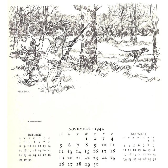1940s Paul Brown X Brooks Brothers Calendar 1944 For Sale - Image 5 of 14
