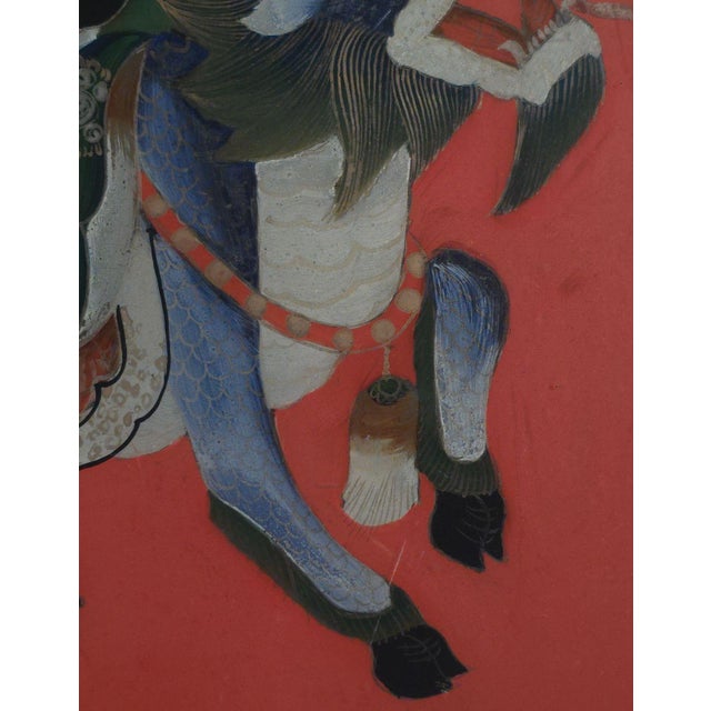 Reverse Glass Painting of a Boy Riding a Qilin, China Circa 1920 For Sale In San Francisco - Image 6 of 6