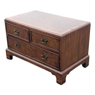 Vintage Mount Airy 3 Drawer Low Chest Style Side Table For Sale