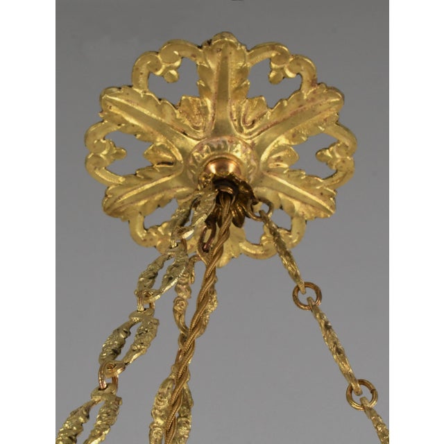 Large French Art Deco Pendant Light by Galle - 1925 Cameo Gallé Chandelier France For Sale - Image 16 of 18