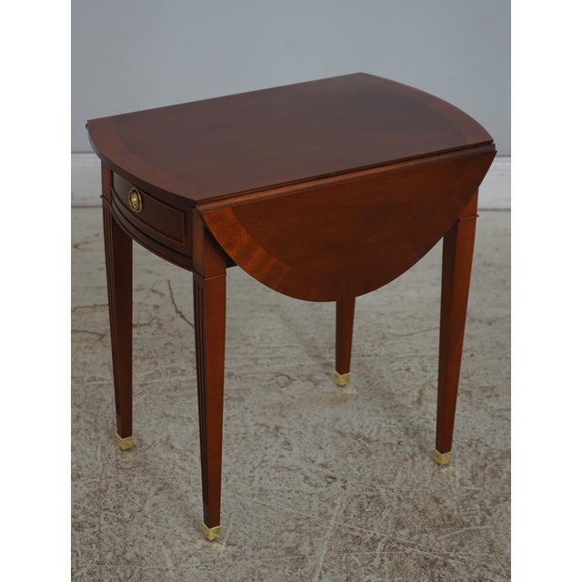 Traditional Pair of Baker Mahogany Drop Leaf Pembroke Tables For Sale - Image 3 of 18