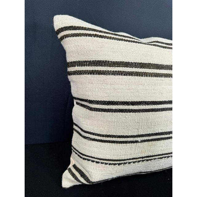 Turkish Hemp Pillow Cushion Natural Beige Black Cushion Cover 20"x20" #30632 Enhance your home decor with our Kilim Pillow...