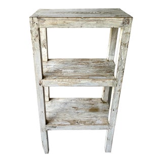 Rustic Whitewashed Wood Shelf For Sale
